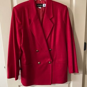 Ladies Wool Red Double Breasted Blazer